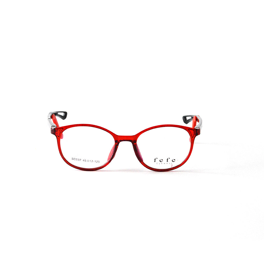 FEFE OVAL TRANSPARENT RED